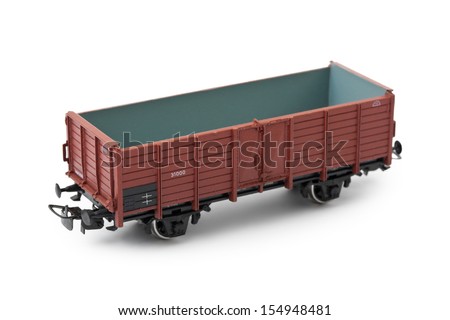 Empty cargo wagon isolated on white background