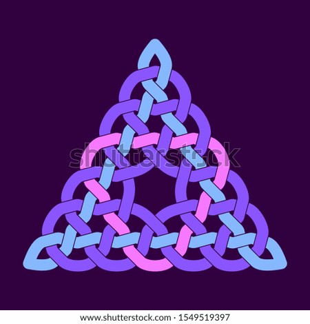 Celtic knot. Triangular ornament. Vector illustration. 