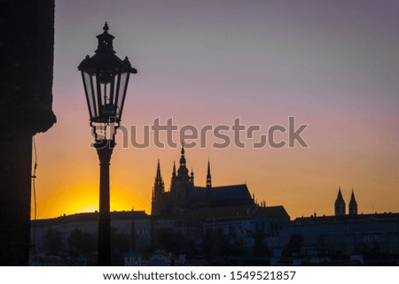 St Vitus Cathedral, Sunset, Prague Castle Royalty-Free Stock Photo #1549521857