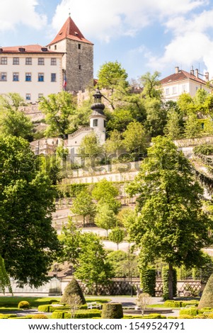 Gardens beneath Prague Castle in summertime Royalty-Free Stock Photo #1549524791