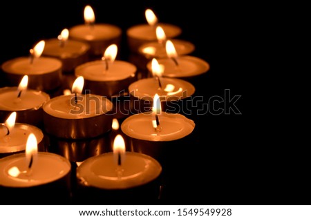 beautiful candle lamp at black background