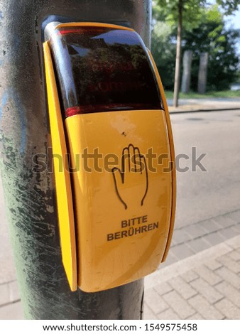 Button on the traffic light for blind people