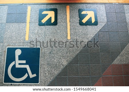 Wheelchairs icon for disabled people at the train station.