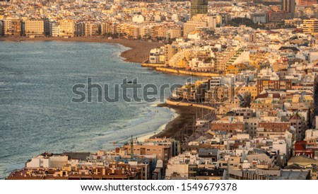 Las Canteras beach skyline wiew in Las Palmas Ciry