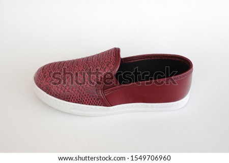 burgundy color casual women shoes picture