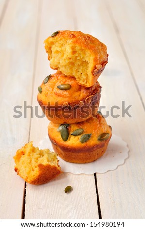 Pumpkin and Cheese Muffins, copy space for your text