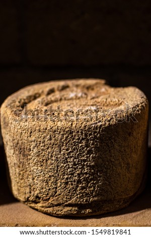 The Castelmagno is the King of Cheeses. This picture comes from the caves of one of the highest producers on the piedmont Alps, at 1700 meters heigh. Possibly, the best Castelmagno at all.