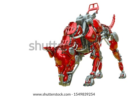 cyber dog sniffing with copy space, 3d animation