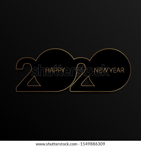 Happy new year 2020. Design template, card, banner, poster. Vector illustration.