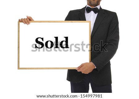 Man holding a white board