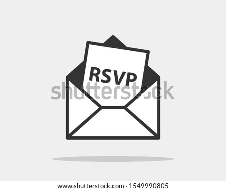 RSVP icon vector. Please respond letter in envelop. Answer on mail concept Royalty-Free Stock Photo #1549990805