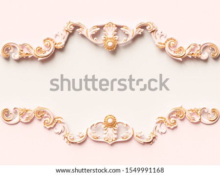Collection vintage card with ornament decoration. Background. 3D illustration
