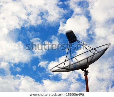Satellite dish sky communication technology network image background 