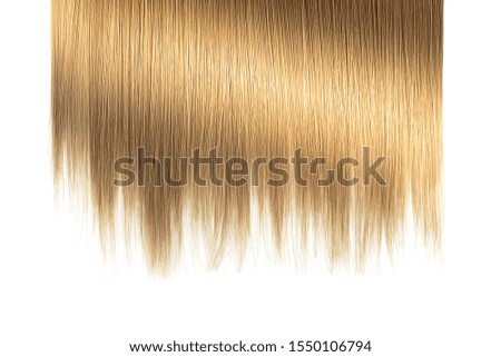 Brown hair close-up on white background, isolated