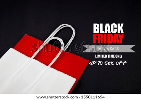Black Friday sale shopping packages. Isolated background for special day mockup, logo and text.