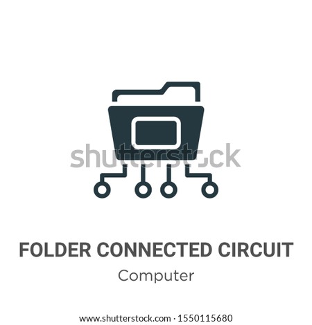 Folder connected circuit vector icon on white background. Flat vector folder connected circuit icon symbol sign from modern computer collection for mobile concept and web apps design.
