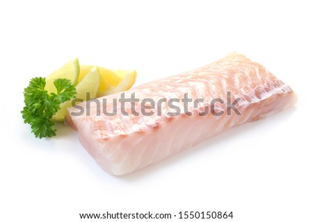Raw Fillet Of Cod Isolated On White