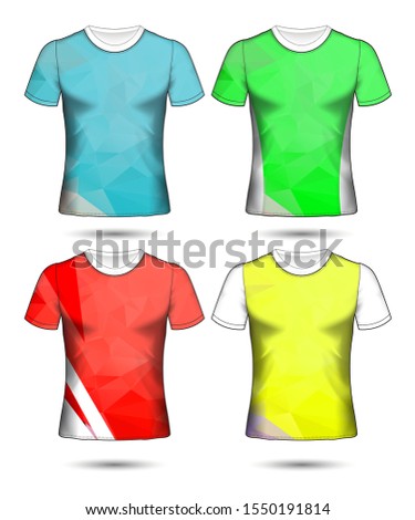  t-shirt templates abstract geometric collection of different colors polygonal mosaic 