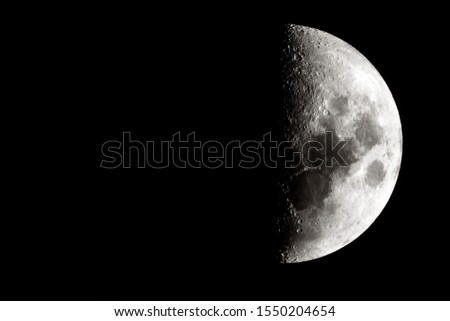 Half moon background /  It is an astronomical body that orbits the Earth as its only permanent natural satellite