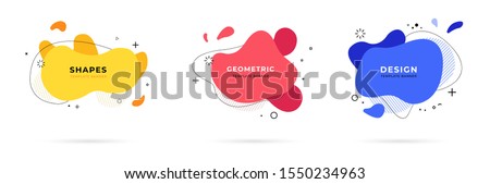 Set of abstract modern geometric graphic element banners. Dynamical colored forms and line with flowing liquid shapes. Template for the design of a logo, flyer or presentation - vector illustration Royalty-Free Stock Photo #1550234963