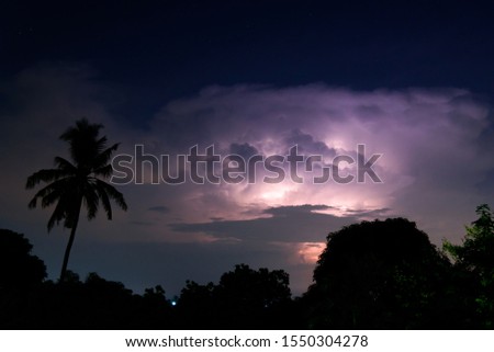 Thunder storms in raining time
