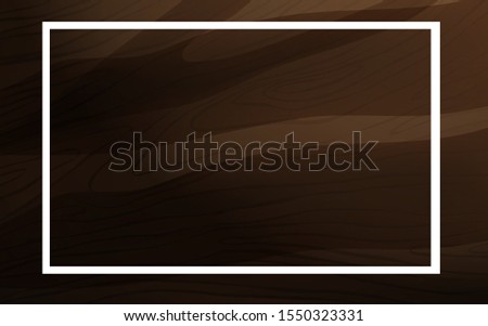 Frame template design with brown wood illustration
