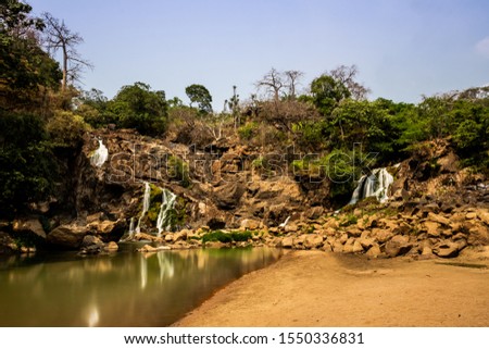 Binga waterfalls. This picture was taken in South Kwanza Province in Angola in August of 2019. This is a HDR photography of a beautiful landscape in Africa.