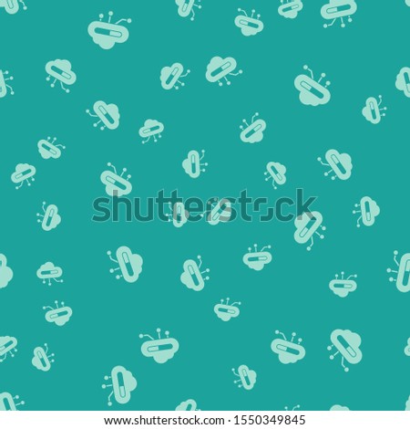 Green Internet of things icon isolated seamless pattern on green background. Cloud computing design concept. Digital network connection.  Vector Illustration