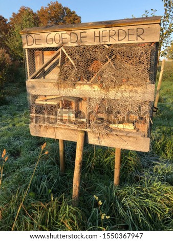 Bee hotel, de goede herder means The good sheppard, Almere