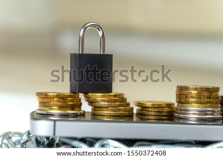  the concept of security of money transfers online and pay by smartphone through the apps on a white background