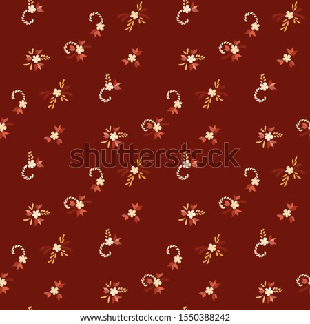 Small Flowers. Seamless Pattern with Small Simple Flowers for, Cloth, Card, Textile. Colorful Feminine Ornament. Bright, Modern Texture in, Liberty Style. Background with Small Flowers.