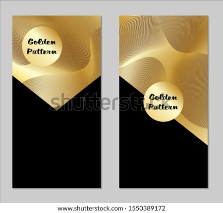 Golden and Black Covers with Form. Two Dark Vertical Covers with Gold Background.