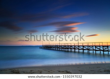 Long exposure at sunset on the beach