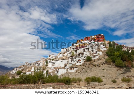 The picturesque Buddhist temple in the province of Ladakh in the Indian Himalayas
