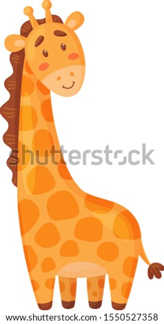 Giraffe. Cute vector illustration on white background.