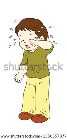 kid crying - vector and illustration - Vector
