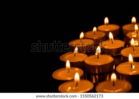 beautiful candle lamp at black background