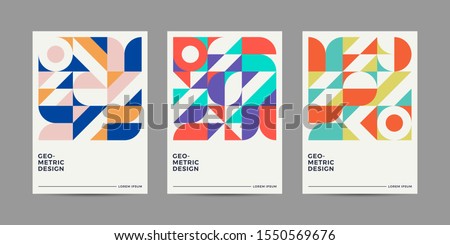 Set of Retro Geometric Covers. Abstract Shape Compotition.Vector 10 Royalty-Free Stock Photo #1550569676
