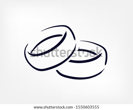rings vector doodle hand drawn line illustration symbol 