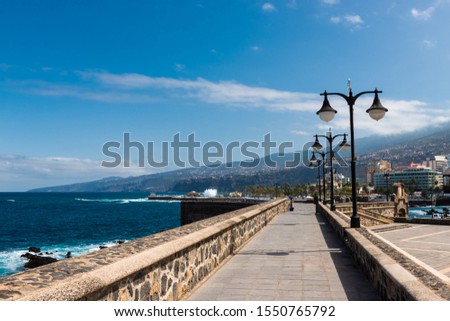 View of the Quay of Puerto de la Cruz, Tenerife. Spain
