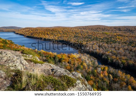 Lake of the Clouds in the Porcupine Mountains Wilderness in Michigan - taken during peak fall color season