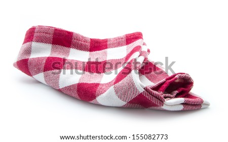 dirty kitchen cloth isolated on white background Royalty-Free Stock Photo #155082773