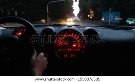 car dashboard in bright colors