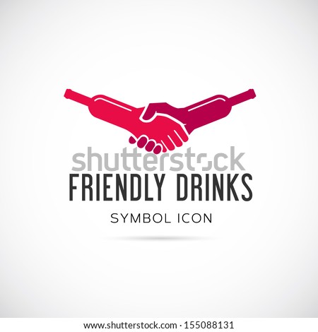 Friendly drinks bar symbol icon or logo template