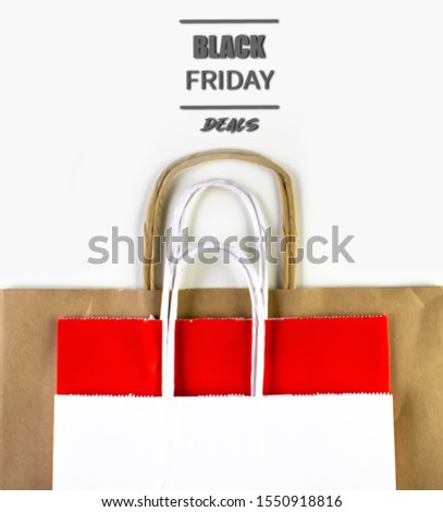 Black Friday shopping bag. Special day mockup, blank template for your logo and text. Isolated white background.