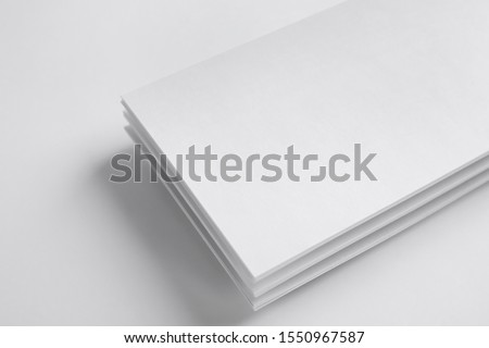 Blank palm cards on white background. Mock up for design