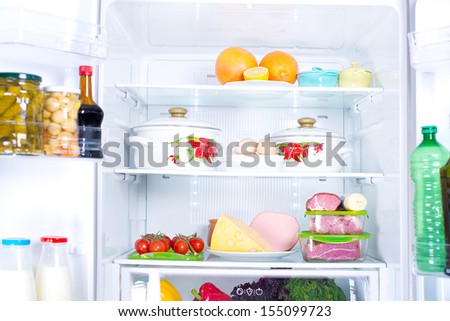  food in the refrigerator. Royalty-Free Stock Photo #155099723