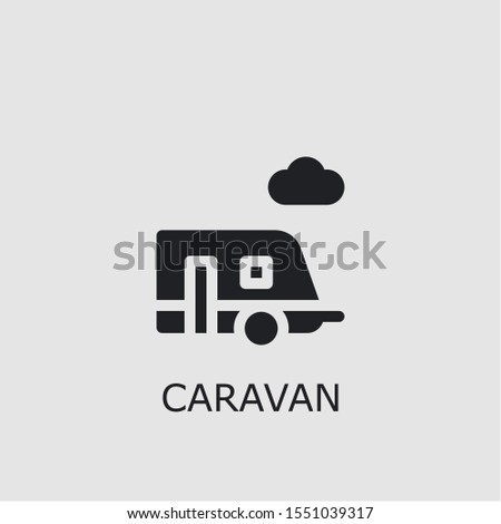Professional vector caravan icon. Caravan symbol that can be used for any platform and purpose. High quality caravan illustration.