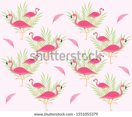 wallpaper with pink flamingos and leaves