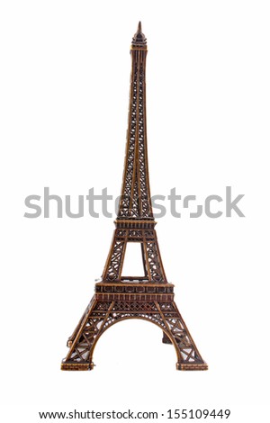 Famous Eiffel Tower of Paris isolated on white 